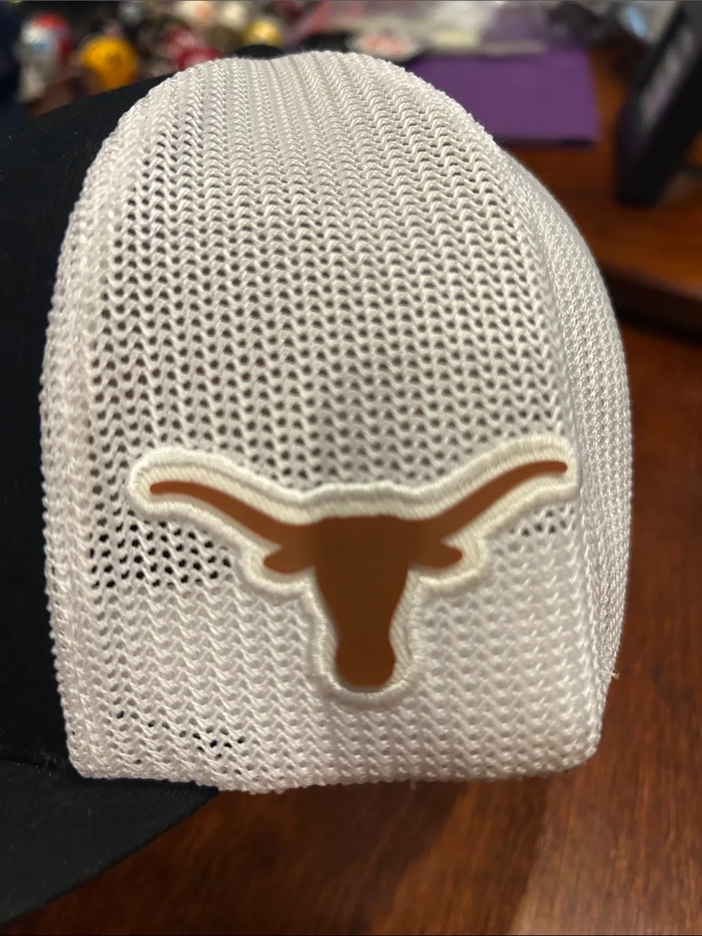 Columbia PFG Black Texas Longhorns Black Burnt Orange Mesh Trucker Hat O/S